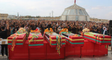 Five SDF fighters laid to rest in Kobanê