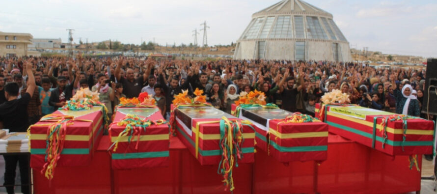 Five SDF fighters laid to rest in Kobanê