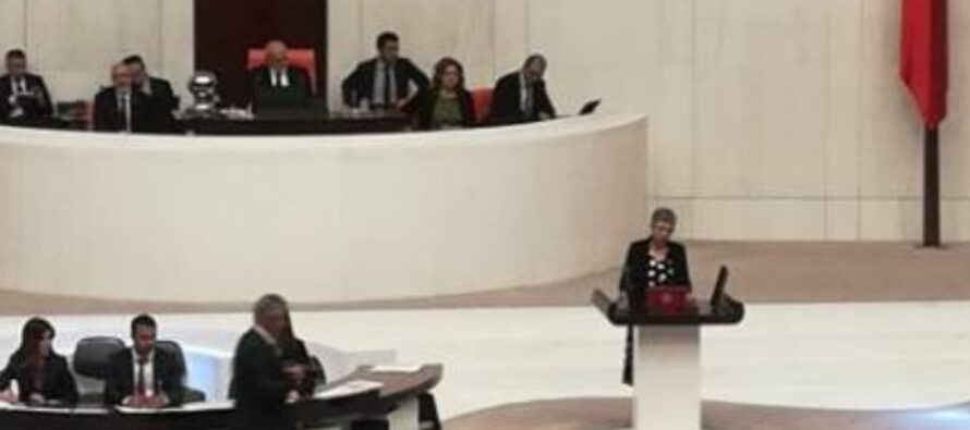 DTK co-chair and HDP Hakkari MP Leyla Güven took her place in Parliament today