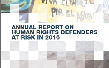 FRONT LINE DEFENDERS. The Human Rights Defenders Report 2016